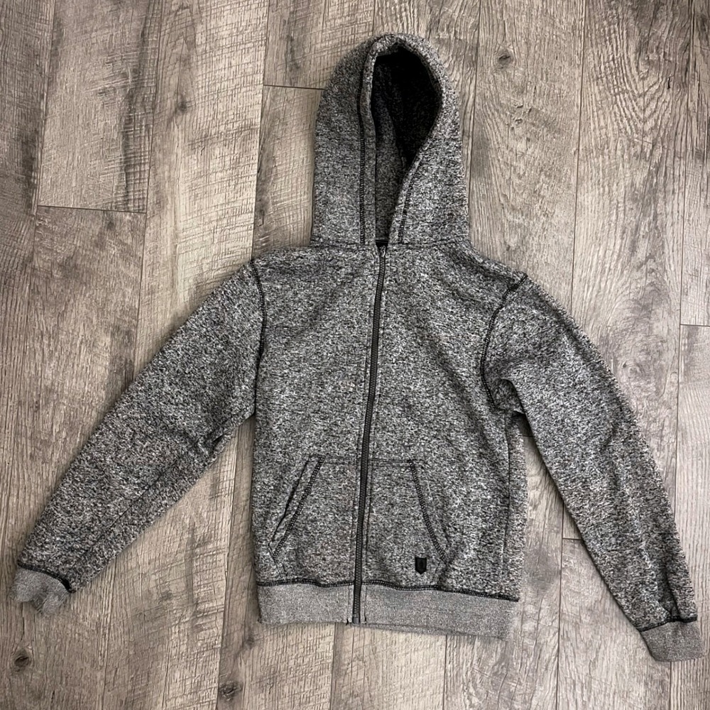 Swiss Cross Boys Heather Grey Full Zip Fleece Hoodie Sweatshirt Large 14-16